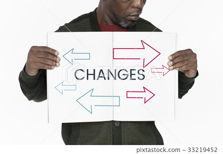 Man holding network graphic overlay billboard Man holding network graphic overlay billboard 33219452