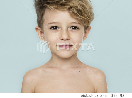 Little Boy Bare Chest Smiling Little Boy Bare Chest Smiling 33219831