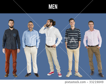 Group of men wearing shirt standing in a row 33219849
