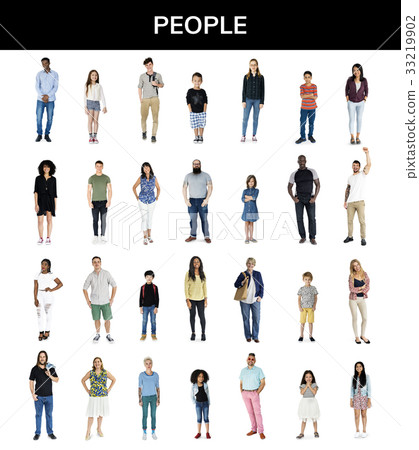 Diversity People Set Gesture Standing Together Studio Isolated Diversity People Set Gesture Standing Together Studio Isolated 33219902