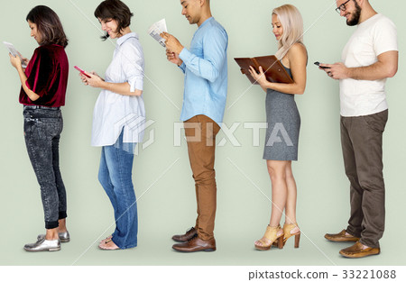 Group of Diverse People Line Up Lifestyle Group of Diverse People Line Up Lifestyle 33221088