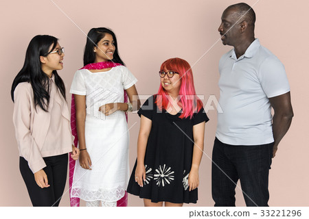 Group of diverse people smiling and communicated 33221296