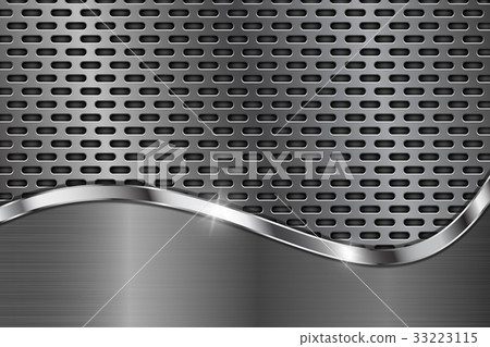 Metal perforated background with chrome curve 33223115