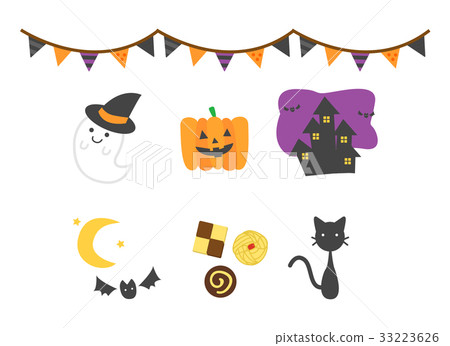 萬聖節的插圖圖標素材 33223626