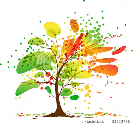 Beautiful art autumn tree, splash foliage Beautiful art autumn tree, splash foliage 33223786