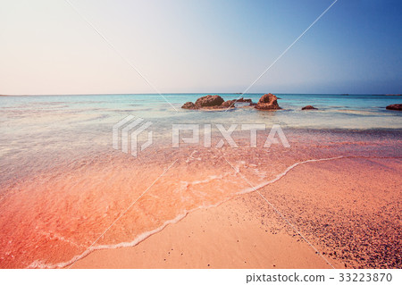 Elafonissi Beach on Crete, Greece. Pink Sand 33223870