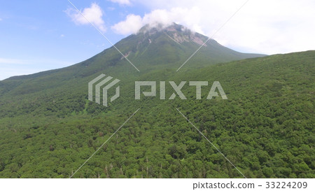 Clouded "Rausu-dake"-taken with drone (Hokkaido) 33224209