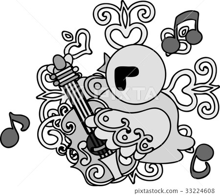 Illustration of a cute little bird with a mysterious pattern Illustration of a cute little bird with a mysterious pattern 33224608