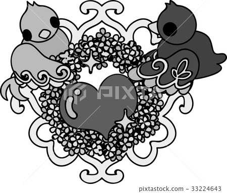 Illustration of a cute little bird with a mysterious pattern 33224643