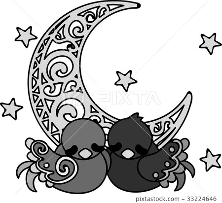 Illustration of a cute little bird with a mysterious pattern Illustration of a cute little bird with a mysterious pattern 33224646