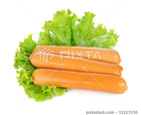 Sausages isolated on a white background 33227256