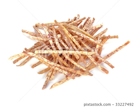 fried taro chips, Taro snacks on white background. fried taro chips, Taro snacks on white background. 33227492