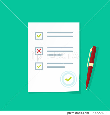 Exam test results paper sheet, survey form 33227698