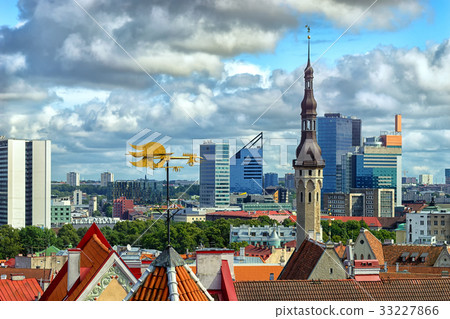 View of the Estonian capital city of Tallinn with View of the Estonian capital city of Tallinn with 33227866