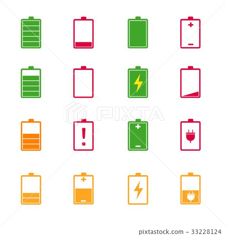 battery charge level color icons set vector 33228124