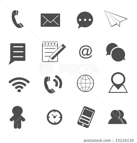 contact and communication icons set vector 33228130