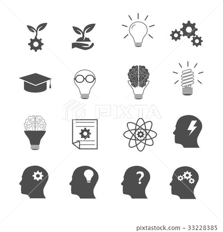 knowledge and creative thinking icons set vector knowledge and creative thinking icons set vector 33228385