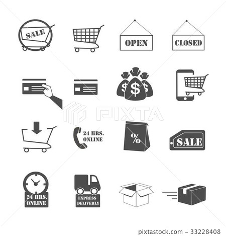 shopping online and e-commerce icons set vector shopping online and e-commerce icons set vector 33228408