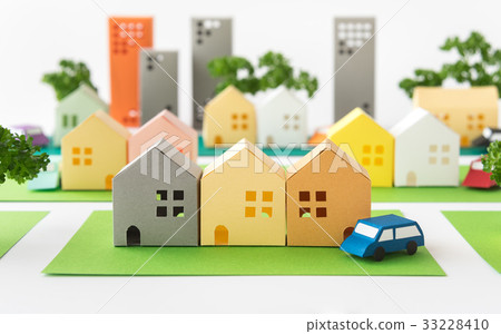綠城社區城鎮住宅區房地產路紙模型 33228410