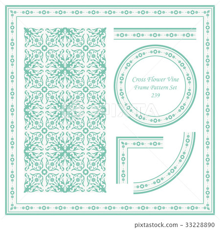 Vintage Frame Pattern Set of Cross Flower Vine Vintage Frame Pattern Set of Cross Flower Vine 33228890