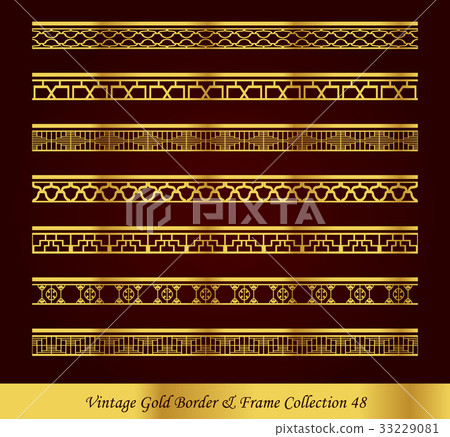 Vintage Luxury Gold Border Frame Vector Collection 33229081