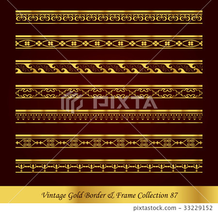 Vintage Luxury Gold Border Frame Vector Collection 33229152