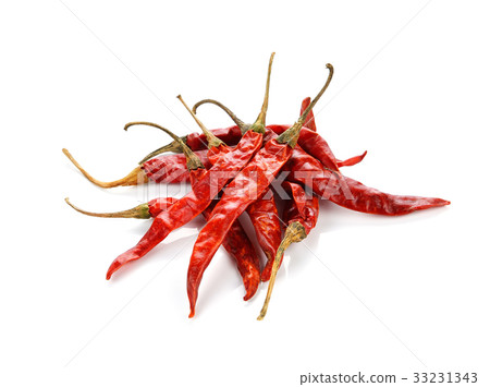 dry red pepper on white background 33231343