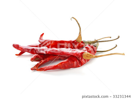 dry red pepper on white background dry red pepper on white background 33231344