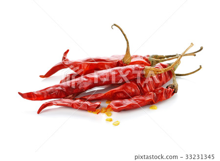 dry red pepper on white background dry red pepper on white background 33231345