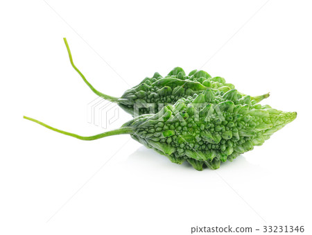 Bitter melon isolated on white background Bitter melon isolated on white background 33231346