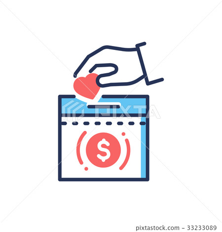 Donation - modern vector line design single icon. Donation - modern vector line design single icon. 33233089