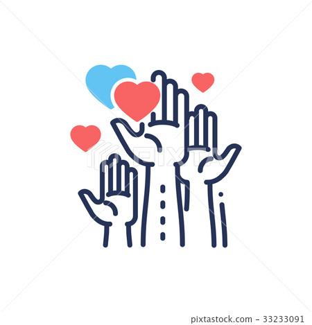 Volunteering - modern vector line design single 33233091