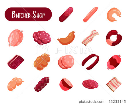 Butcher shops isolated meat products 33233145