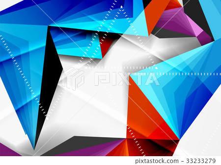 Vector low poly style 3d triangle line Vector low poly style 3d triangle line 33233279