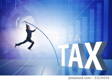 Businessman in tax evasion avoidance concept 33234350