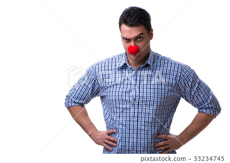 Funny man clown isolated on white background Funny man clown isolated on white background 33234745