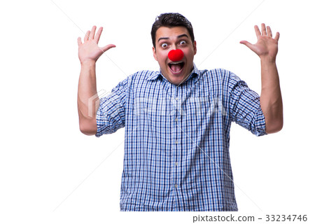 Funny man clown isolated on white background 33234746