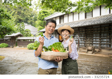 Agriculture Middle couple vegetable farmer image 33235724