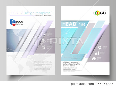 The vector illustration of editable layout of two 33235827