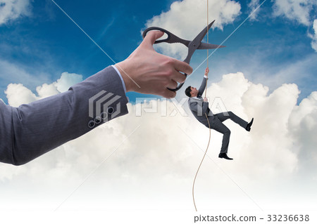 Businessman in business risk concept  33236638