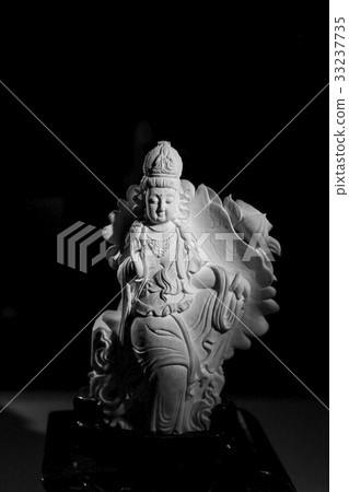 Guanyin, Bodhisattva, Black and White, Kindly, Jade, White Jade, Jade, Art, Works, Redemption, Idol, Deity, Solemn, Religion, 33237735