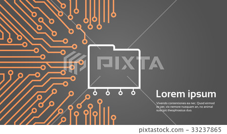 Database Over Computer Chip Moterboard Background 33237865