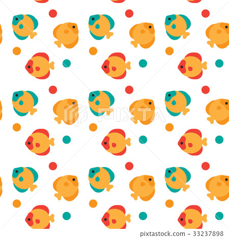 Colorful Fish Seamless Pattern Abstract Ornament - Stock Illustration ...