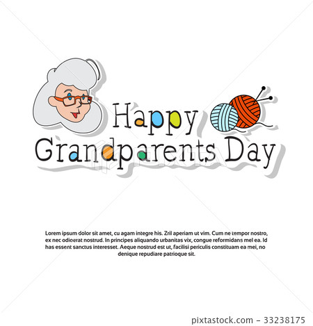 Happy Grandparents Day Greeting Card Banner With Stock