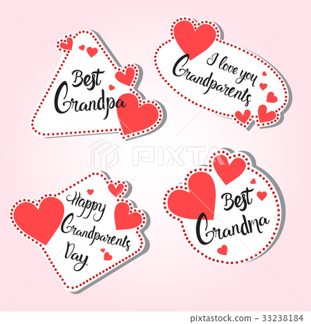 Download Happy Grandparents Day Greeting Card Set Of Stock Illustration 33238184 Pixta