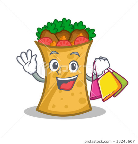 Shopping kebab wrap character cartoon Shopping kebab wrap character cartoon 33243607