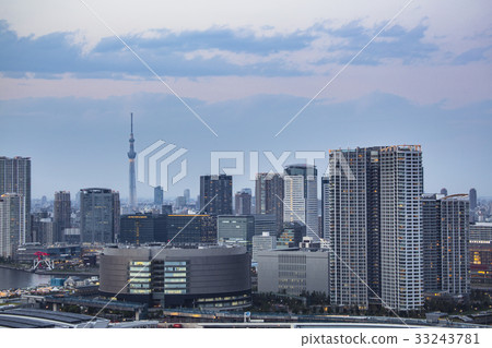 Toyosu buildings and Tokyo Sky Tree 33243781