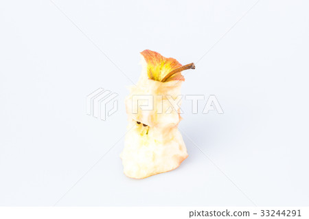 Bitten apple over white 33244291