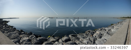 Distant ships in the harbor of Istanbul, Turkey 33246397