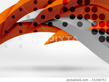 Vector colorful wave lines in white and grey 3d 33246751